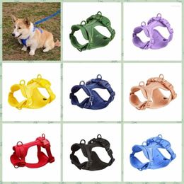 Dog Collars Candy Color Harness Vest Breathable Reflective Puppy Clothes PVC Anti Breakaway Chihuahua Pet Outdoor Walking