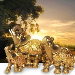 Decorative Figurines Resin Crafts European Style Home Elephant Living Room Decoration Wine Cabinet Meal Side Entrance Wedding Gift