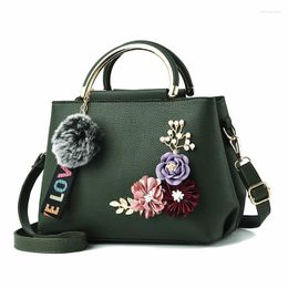 Shoulder Bags Fashion Flowers Designer Pu Leather Crossbody For Women Vintage Small Handbags Female Casual Top-Handle