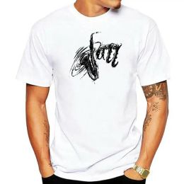 Saxophone 2022 Fashion Hot Sale DISTRESSED JAZZ SAXOPHONE BLACK MUSIC SAX PLAYER Mens White TShirt Tshirt