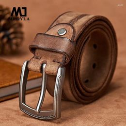 Belts MEDYLA Men Belt Alloy Pin Buckle Advanced Leather Jeans Casual Original Cowhide Waistband Youth Handmade MD567