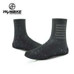 Footwear YKYWBIKE Waterproof Cycling Overshoes Bicycle Shoes Covers Cycling Reflective Windproof MTB Road Keep Warm Bike Lock Protector