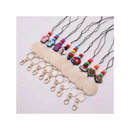 New Teacher's Day Necklace for Foreign Trade Creative Beaded Silicone Spacer Pendant with Hanging Rope Keychain Accessories