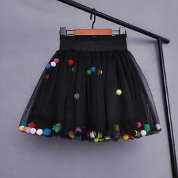 Saias crianças meninas princesa tutu doce baby menina mole tule pompom ball saia puff skirt alta cintura pettiskirt h240423