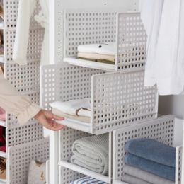 Racks Multifunctional Wardrobe Wardrobe Organisation and Storage Layered Partition Shelf Drawer Style Clothes Folding Storage Basket