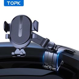 Cell Phone Mounts Holders TOPK Dashboard Mobile Car Phone Holder Clip Mount CellPhone Stand In Car GPS Support Bracket for MobilePhone Portable car holder Y240423