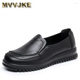 Casual Shoes Spring And Autumn Genuine Leather Women Slip On Loafers Breathable Slip-On Flat Soft Bottom