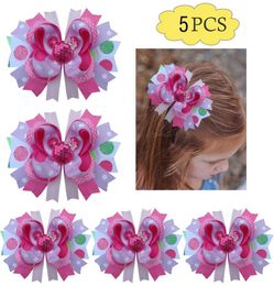 5pcs girl hair Bow 4555quot Handmade Boutique Layered Hair Bow inspired hair clips7399776