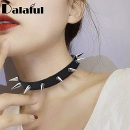 Necklaces Gothic Spike Rivet Chocker Sexy Belt Collar Pu Leather Goth Necklace for Women Party Club Chockers Punk Party Club Jewelry X637