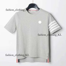 Mens T Shirts Striped Pattern Designer Moncleir Jacket T Shirts Embroidery Unisex Shorts Sleeves High Quality Top Moncleir Tees Monclairjacke Asian Size S-3Xl 335