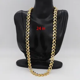 Necklace Earrings Set High Quality Thick Gold-plated Jewelery For Men And Women Punk Chain Gothic Aesthetic Luxury Hollowed Chains