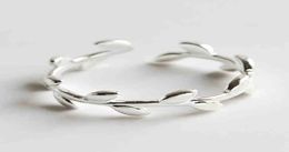 Cluster Rings Olive Branch Simple Tree Leaf 925 Sterling Silver Adjustable Party Ring For Women Personalized Designer Dainty Jewel6827154