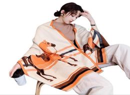 Luxury Winter Female Shawl Cashmere Scarf 60x190cm Women Design Warm Pashmina Blanket Horse Scarves Wraps Thick Foulard Bufanda 229324743
