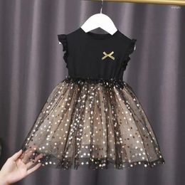 Girl Dresses Darling Dress 2024 Spring And Autumn Korean Version Of Pompon Air Star Gauze Princess