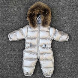 Coats 30 degrees baby girl jumpsuits Russia winter baby clothing snow wear down jacket snowsuits for kids coats boys girls clothes