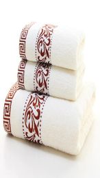 GIANTEX 3Pieces Floral Pattern Cotton Towel Set Bathroom Super Absorbent Bath Towel Face Towels7282120