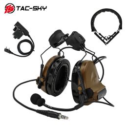 Earphones TACSKY Tactical Headset COMTAC II Helmet Bracket Airsoft Headphone and Tactical PTT and Military Headset Peltor Comtac Headband
