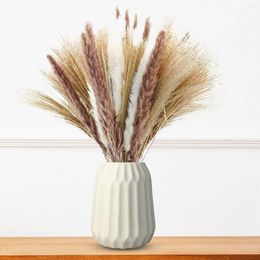 Decorative Flowers 60pcs Reed Bulrush Grass Natural Dried Artificial Home Wedding Living Room Decoration Accessories DIY Big Bouquet Flower