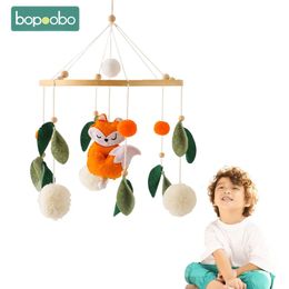 Baby Rattles Toy 0-12 Months Musical born Cute Fox Crib Bed Bell Hanging Mobile Toddler Carousel For Cot Kid Gift 240418