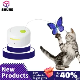 Toys Automatic Cat Toy 360 Degree Rotating Motion Activated Butterfly Funny Toys Pet Cats Interactive Flutter Bug Puppy Flashing Toy