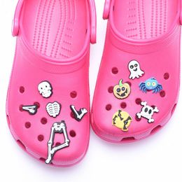 halloween spooky ghost skull Anime charms wholesale childhood memories funny gift cartoon charms shoe accessories pvc decoration buckle soft rubber clog charms