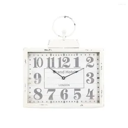 Wall Clocks Vintage Metal Pocket Watch Style Clock White Roman Numerals Large Easy To Read Silent Mechanism Indoor Use Durable Design