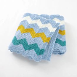 sets Baby Blankets Fashion Rainbow Stripes Plaid Newborn Girl Boy Stroller Wrap Swaddle Super Soft Toddler Infant Bedding Knit Quilts