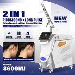 Q Switched Pico Laser Washing Tattoo Machine Laser Hair Removal Skin Rejuvenation Equipment Pigment Removal 2 IN 1 Device Beauty Salon Use