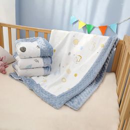 Blankets Blanket For Baby Cotton Knitted Quilt 3D Dot Space Born Wrap Coral Fleece Winter Warm Thermal Bedding Crib