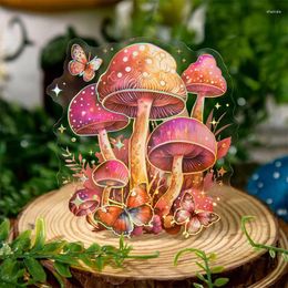 Gift Wrap JIANQI 10 Pcs Cute Mushroom Stickers Pack Decorative Stick Labels Creativity Window Adhesive Diy Sticke Junk Journal Supplies