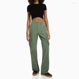 Women's Pants 2024 Casual Versatile Army Green Overalls Girls Trendy High Waist Slim Streetwear