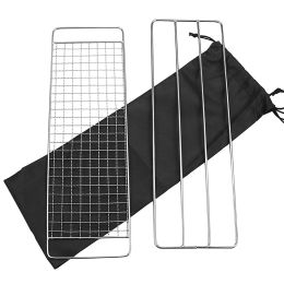 Accessories New Stainless steel Barbecue Grill Pot Rack BBQ Net Mesh Rack Outdoor Camping Equipment Hiking Fishing Cookware