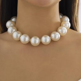 Necklaces DIEZI Elegant Luxury Imitation Pearl Rhinestone Choker Necklace For Women Fashion New Gift Statement Collar Necklace New Jewelry