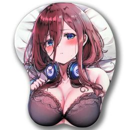 Mouse Pads Wrist Rests Sovawin Cute Mouse Pad 3D Breast For The Quintessential Quintuplets Nakano Anime Mousepad Wrist Rest Silicone Creative Mouse Mat Y240423