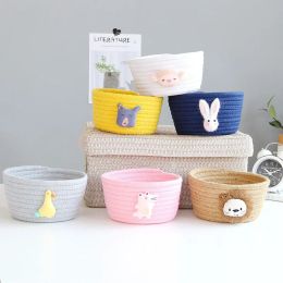 Baskets Cotton Rope Storage Baskets With Animals Shape Baby Dirty Clothes Laundry Basket Handmade Weaving Desktop Sundries Organizer Box