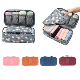 Storage Bags Women Portanle Divider Organizer Bag Travel Folding Cases Sundries Socks Underwear Bra Clothing Lingerie Waterproof Box