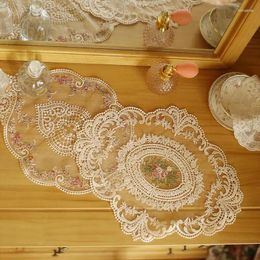 Table Mats Lace Placemat Cloth Cover Retro Anti-scald Pad For Cup Tableware Dining Room Decorative Home El Mat 2024