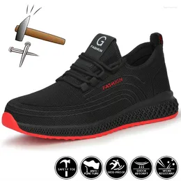 Boots Men Safety Shoes Steel Toe Work Women Puncture-Proof Breathable Sneakers Light