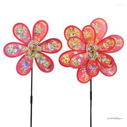 Garden Decorations Colorful Cartoon Dragon Wheels Windmill For Children Outdoor Activities