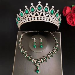 Necklaces Fashion Tiaras Crown Earrings Necklaces Bridal Jewellery Sets Gorgeous Silver Crystal Necklaces Ladies Wedding Jewellery Sets