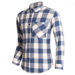 Men's Casual Shirts Plaid Shirt 2024 Autumn Winter Flannel Red Checkered Men Long Sleeve Chemise Homme Cotton Male Check