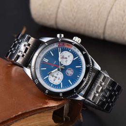 Top Luxury Breiting Watch Mens Watch Chronograph 44mm Watches Quartz Breightling Watch Movement Montre De Luxe Premier Designer Watch Hot Sale Steel Strap 125