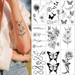 Tattoos 15pcs Small Full Arm Waterproof Tattoo Sticker Symbol Totem Animal Flower Letter Tattoo Disposable Tattoo Sticker