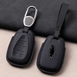 Leather Car Key Cover for Chevrolet Chevy Malibu Camaro Cruze Traverse Sonic Volt Bolt Equinox Shell Case Workmanship Like Silk