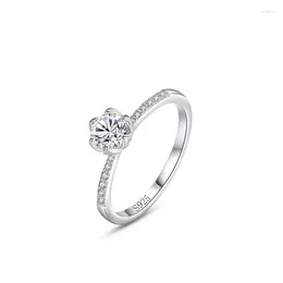 Cluster Rings Models S925 Sterling Silver Ring Female Cross Border Retro Classic Flower Simulation Diamond Small And Versatile