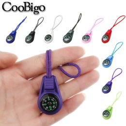 Bags 10Pcs Colourful Survival Keychain Zipper Pull Mini Compass for Outdoor Backpack Camping Hiking Pocket Navigator Adventure Tool