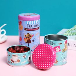 Bins 1Pc New Three Layers Tin Storage Box Metal Sealed Cans Vertical Fruit Candy Packing Box Cosmetics Jewelry Collection Case