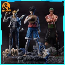 Mice 30cm One Piece Figure Luffy Zoro Sanji Stand Figure Anime Marineford Sky Piea Pvc Action Figurine Model Collection Toy Gift