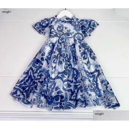 Girls Dresses Esigner Dress Fashion Childrens Blue And White Porcelain Pattern Printing Baby Clothing Drop Delivery Kids Maternity Oticy