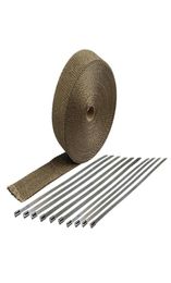 New Titanium Thermal Header Pipe Titanium Lava Exhaust Wrap 30ft With 6 Pieces Of Ties Kit8779259